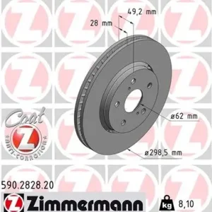 Darmowy zwrot Tarcza hamulcowa ZIMMERMANN 590.2828.20