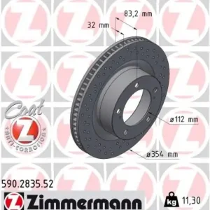 Darmowa dostawa Tarcza hamulcowa ZIMMERMANN 590.2835.52